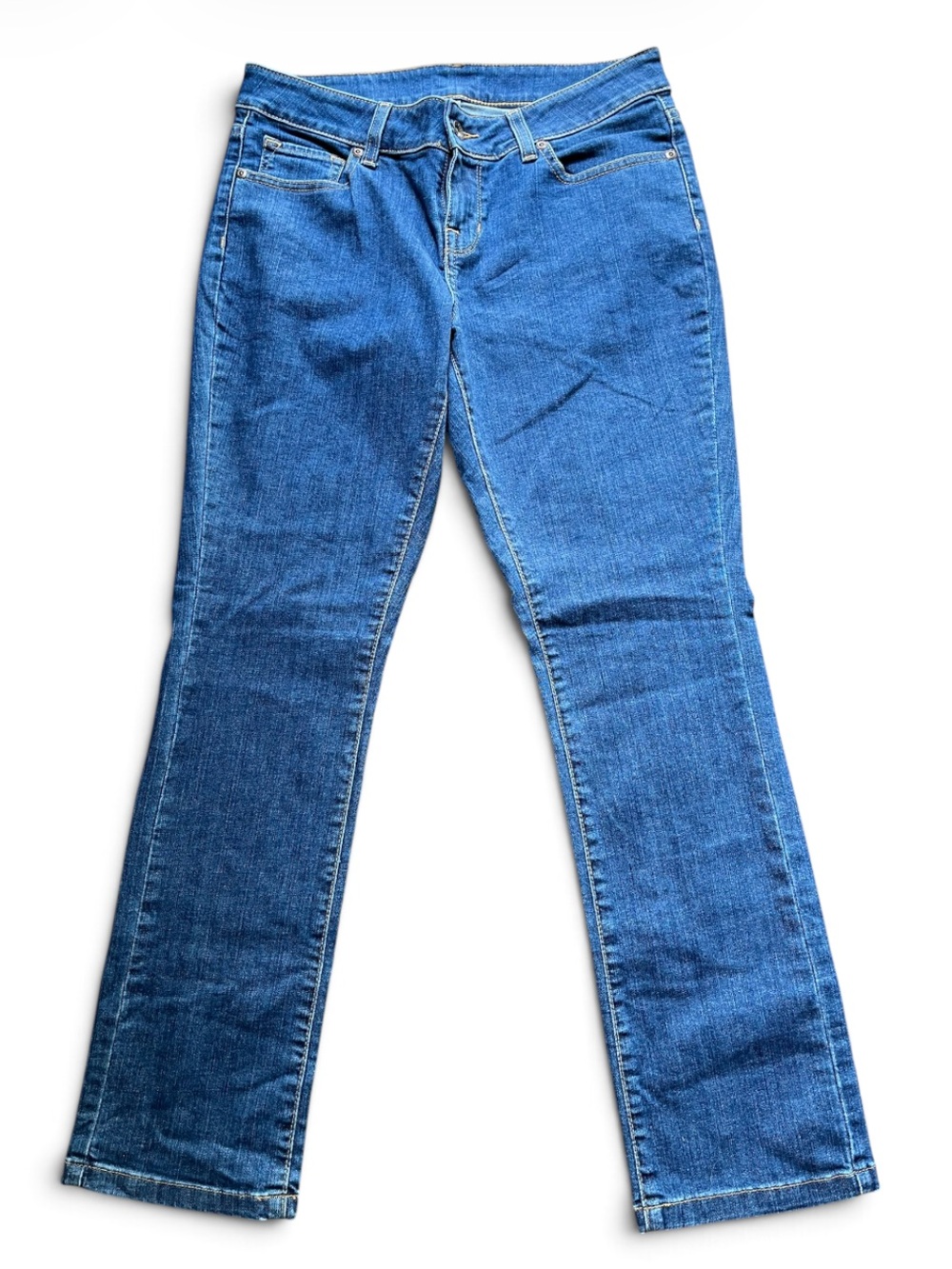 L.L. Bean Women's Boot-Cut Jeans in Blue Denim